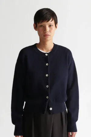 Ada Crewneck Cardigan, Navy